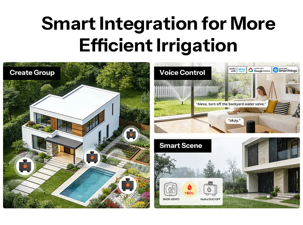SONOFF Hydro DUO Zweikanaliges Zigbee Smart-Wasserventil mit Durchflussmesser, Messinganschluss, saisonaler Wassereinsparung, App-Leck- und Frostwarnung – Detail 12