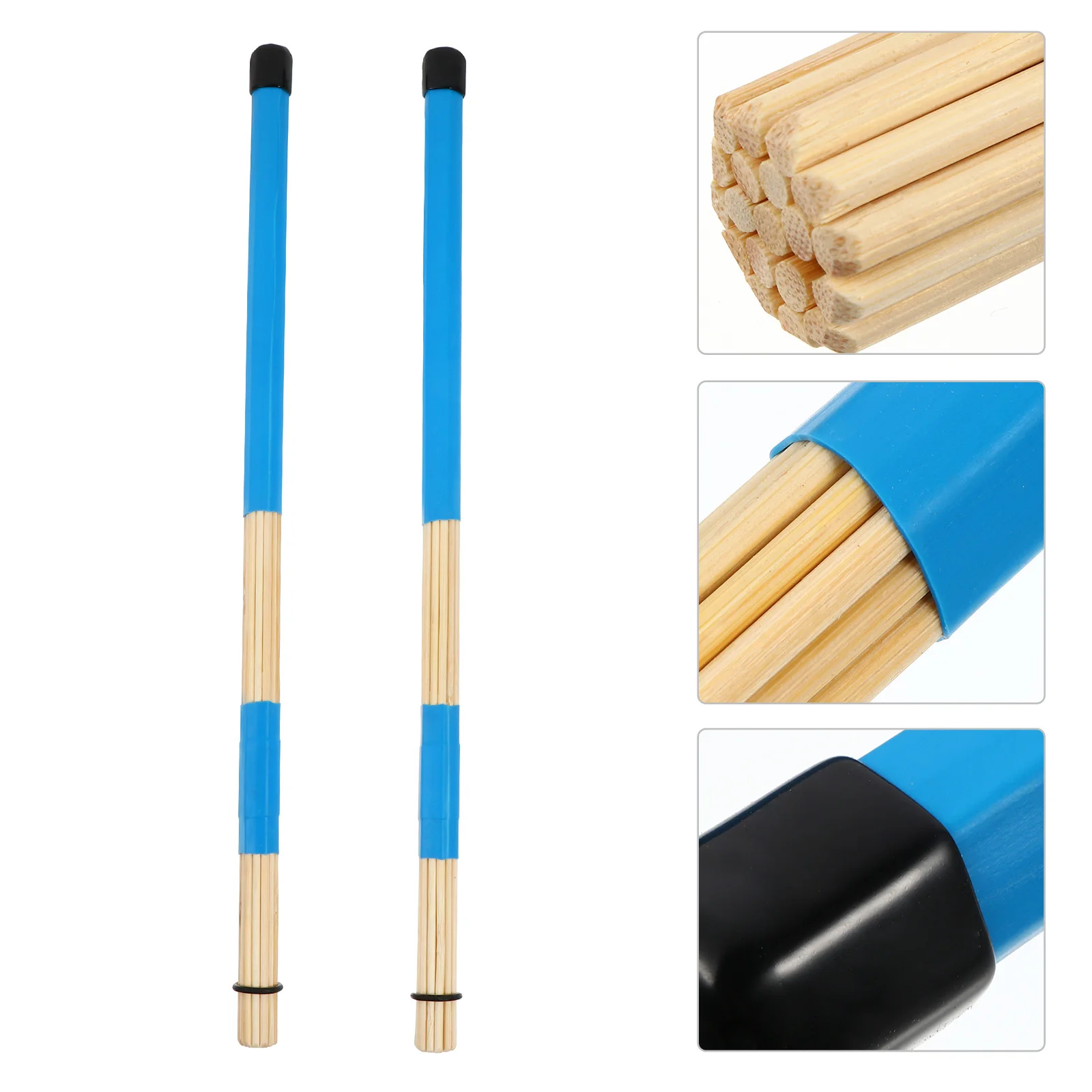 

1Pair Highquality Bamboo Drum Brushes Stylish Durable Nonskid Design Unique Percussion Sticks Random Color Rack Drum Stick