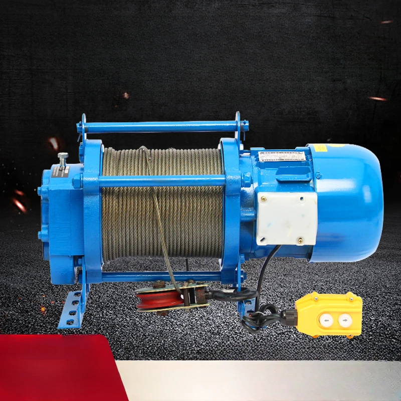 Multifunctional hoist 220v household winch 1 ton 2T electric 380v building decoration small crane aluminum shell