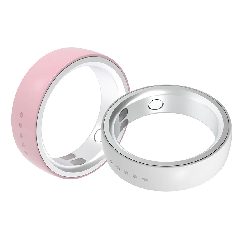 AC12 Ceramic SOS Ring with App Control Medication Reminder Fitness & Sleep Tracking Heart Rate Monitor Alarm Clock for Android