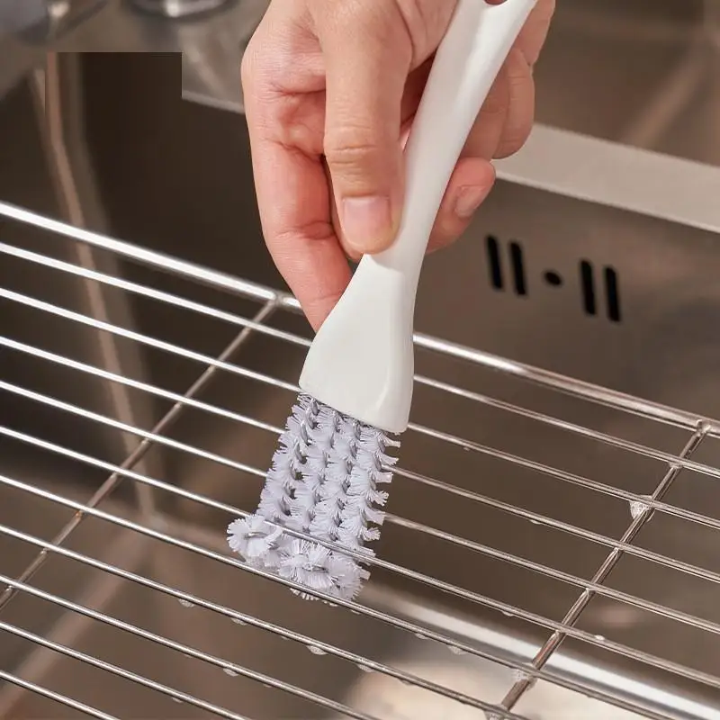 3PCS 2 In 1 Portable Grill Brush V-shaped Hooked Brush And Scraper Multifunctional Barbecue Kit Net Cleaning Brush For Kitchen G