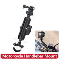 360° Motorcycle Bike Holder Handlebar Mount Bracket 1/4 Metal Stand For GoPro Hero 12 11 10 9 8 7 Insta360 X2 X3 DJI Osmo Action
