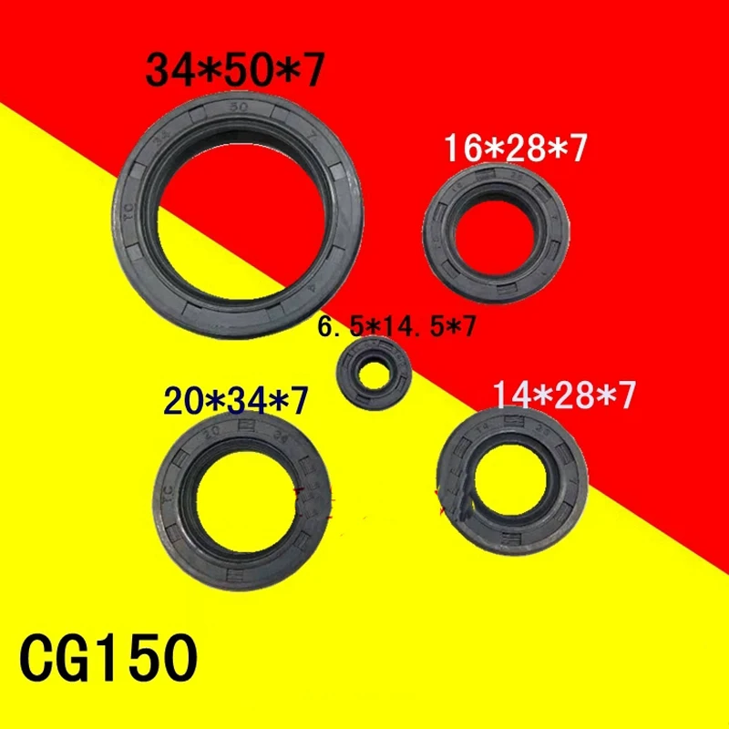 Motorcycle Oil Seals Kit for Honda Lifan Dayang Sundiro Sanlg Haojue Kymco for CG125 YBR125 GN125 AN125 JH70 CBT125 GS125 GY6125