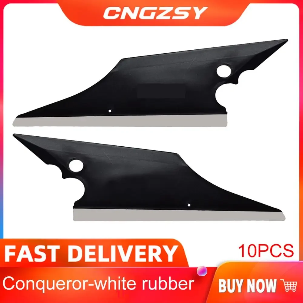 

CNGZSY 10pcs Soft Rubber Squeegee Hand Scraper Black & White Pointed Hard Card Tip For Pulling Back Trims Chizling Film Squeegee