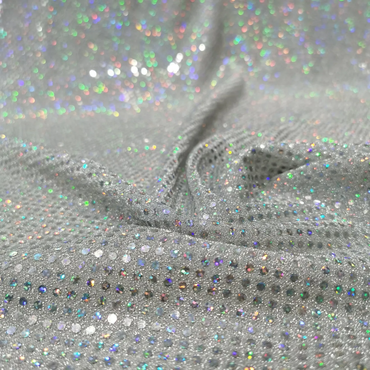 

Laser Sequined Elastic Fabric for Wedding Party Backdrop Decoration Evening Dress Stage Clothing Diy Sewing Fabric 50cmx150cm