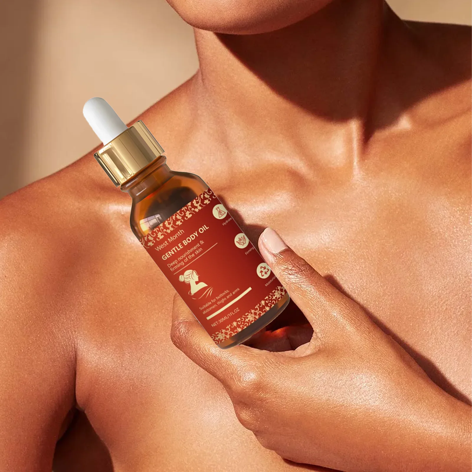 West&Month 30ml Moisturizing Body Oil Essential Oil for Deeply Nourished Skin Tighten Brighten Softness And Smoothness Body Care