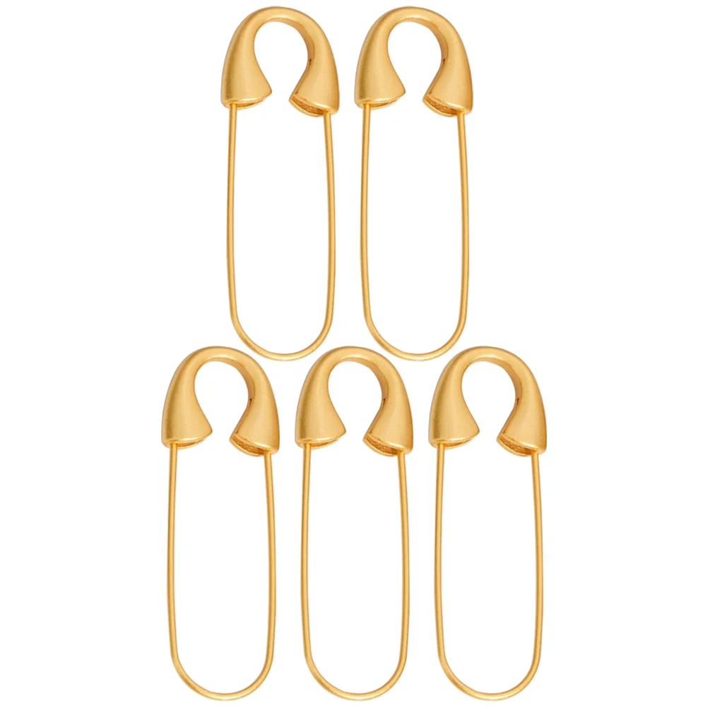 

5 Pcs Gold Pin DIY Brooch Handicraft Safety Clothing Clip Small for Clothes Findings with Holes Dress