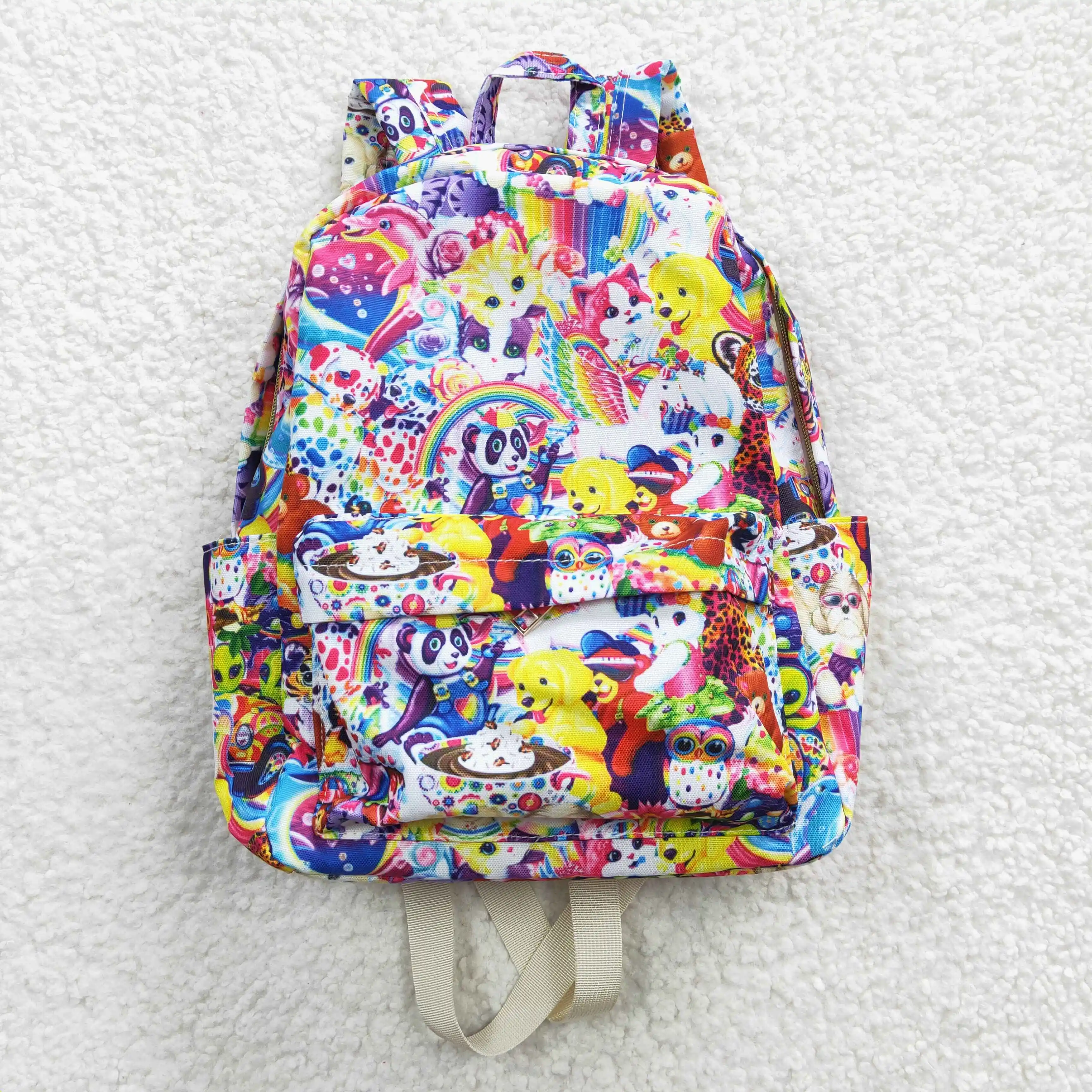 

New Update 2023 Wholesale RTS Zipper Closure Girls Colorful Travel Bags K​ids Cartoon Cute Backpacks