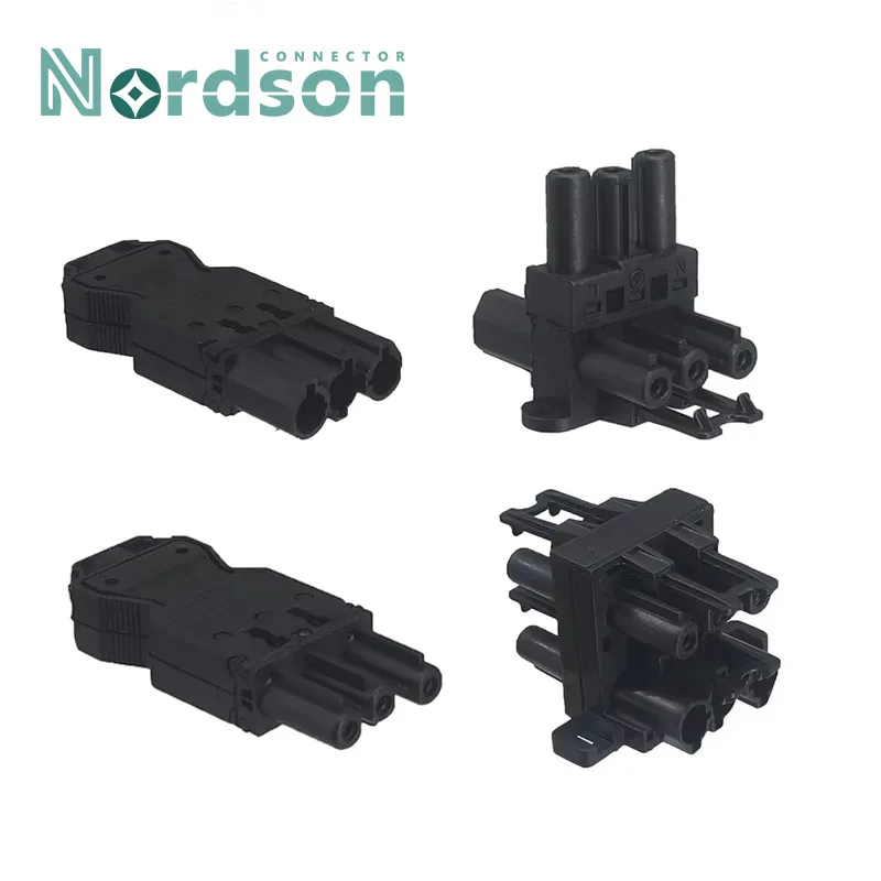 GST18-i3 Compatible Quick-connect Terminal Blocks 3 to 3 Male Female Power Connectors T-type LED Lighting Plugins Type H 1 to 3