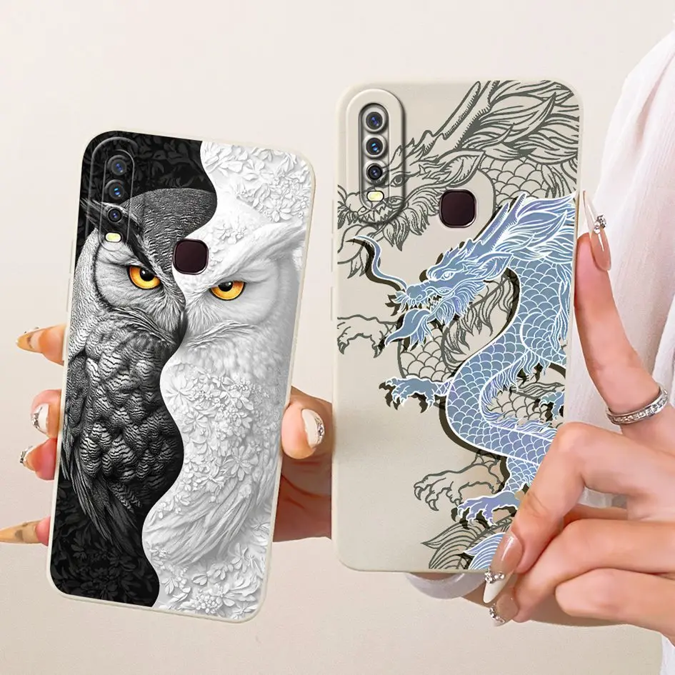 ل Vivo Y11 2019 حافظة 1906 غطاء حماية الكاميرا موضة رسمت لينة سيليكون الخلفي شل ل Vivo Y12 Y12i Y15 Y17 Funda جديد