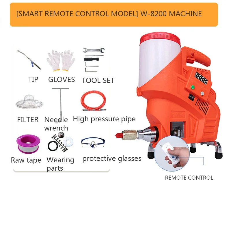 W-8200 Electric Waterproof Leak-Mending Machine 220V/1100W Intelligent Remote Control Type High Pressure Grouting Machine