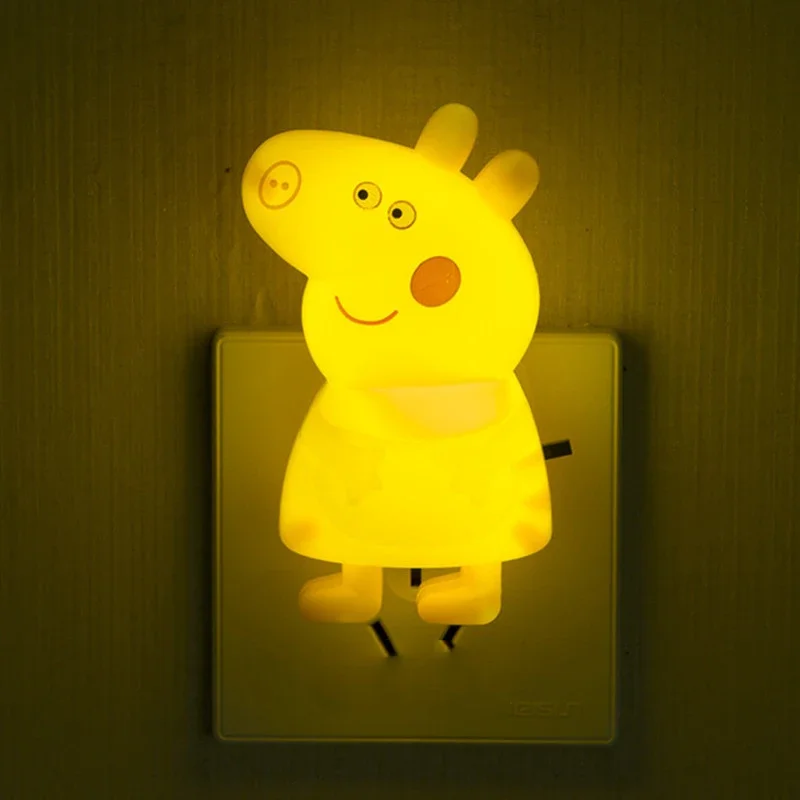 Peppa Pig Page Plug in LED Night Lights Anime Characters George Bedlight Bedroom Lights Children's Birthday Party Toy Gift