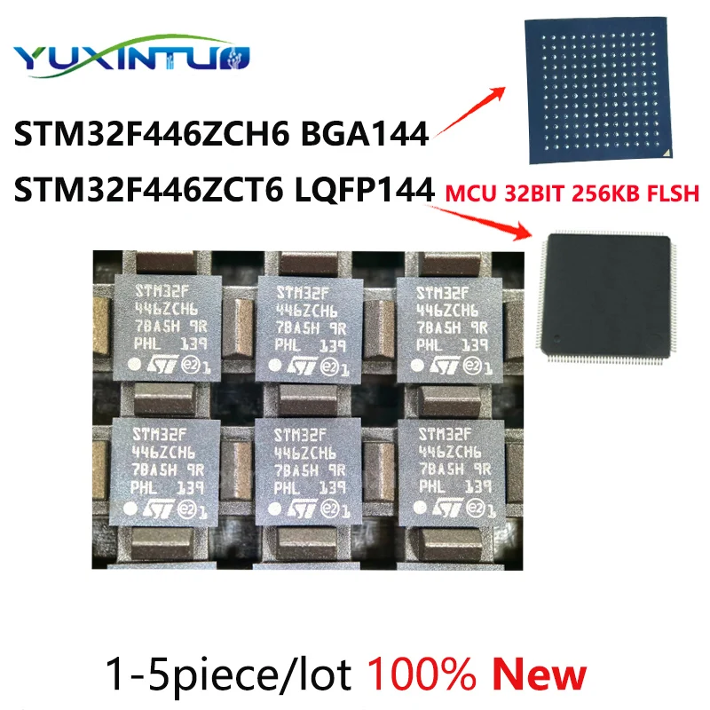 1-5piece/lot 100% New STM32F446ZCH6 STM32F446ZCT6 STM32F446 MCU 32BIT 256KB FLASH 144LQFP 144BGA MCU 32BIT 256KB FLSH chip