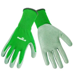 Work Gloves, Thornproof Rubber Coated,Breathable Knit for Garden,Yard and Household Chores，Green