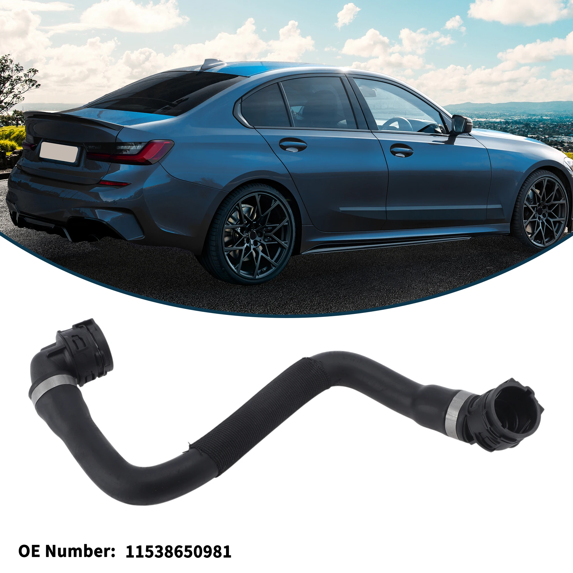 Uxcell mangueira do radiador aquecedor mangueira de saída do radiador tubo no.11538650981 para bmw 230i base 2.0l l4 2022-2025 tubulação refrigerante de borracha