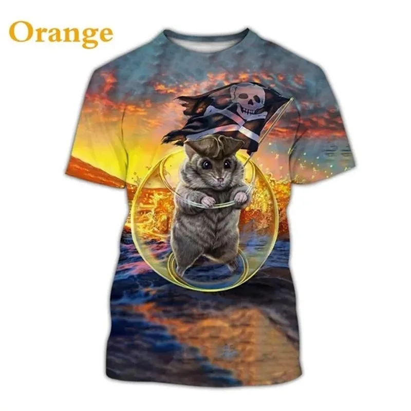 3D Print Animal Cute Hamster Tshirt For Men Casual Short Sleeve Funny Tee Tops Streetwear Kids Boy Girls Plus Size Tshirts