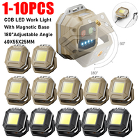 1-10PCS COB LED Work Light With Magnetic Base 180 ° Adjustable Angles Inspection Lamp Waterproof Outdoor Emergency Flashlights