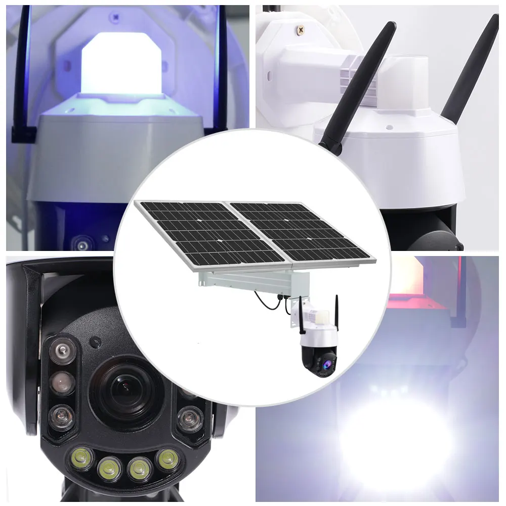 TecDeft ODM السيارات تتبع الإنسان GSM إنذار 4K 30X WIFI 5MP في الهواء الطلق بطارية تعمل بالطاقة الشمسية PTZ كاميرا تعمل بالطاقة الشمسية 4g بطاقة Sim #3