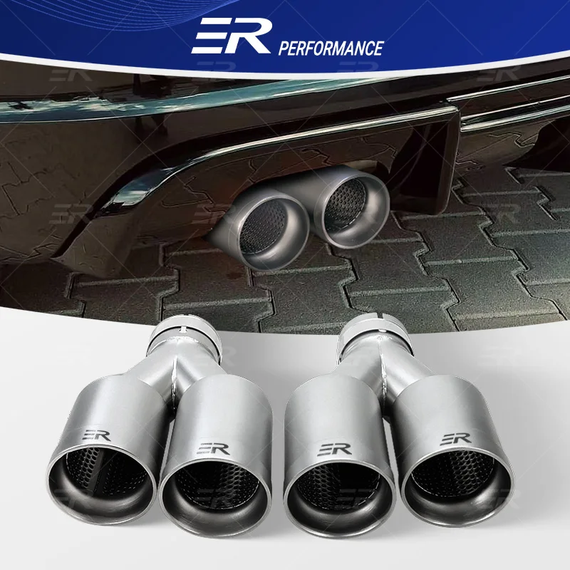 

ER Exhaust Tip Frosted silver Stainless Steel for BMW Series Car Pipe Modify Automobile parts Nozzle Muffler Tip car Decoration