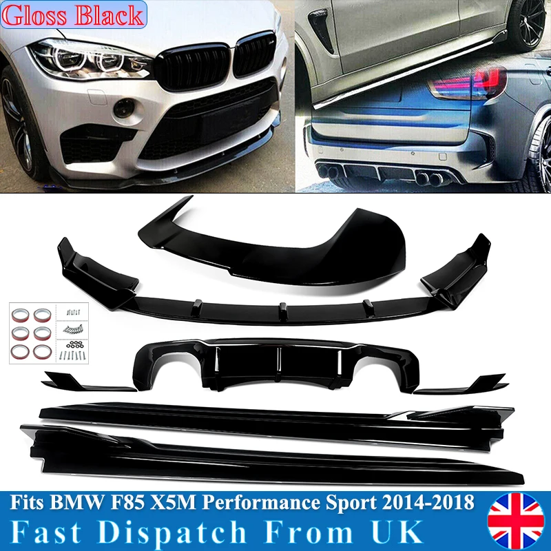 Rear Diffuser Spoiler Side Skirt Front Bumper Splitter Lip for BMW F85 X5M SUV 2014 2015 2016 2017 2018 Bodykit