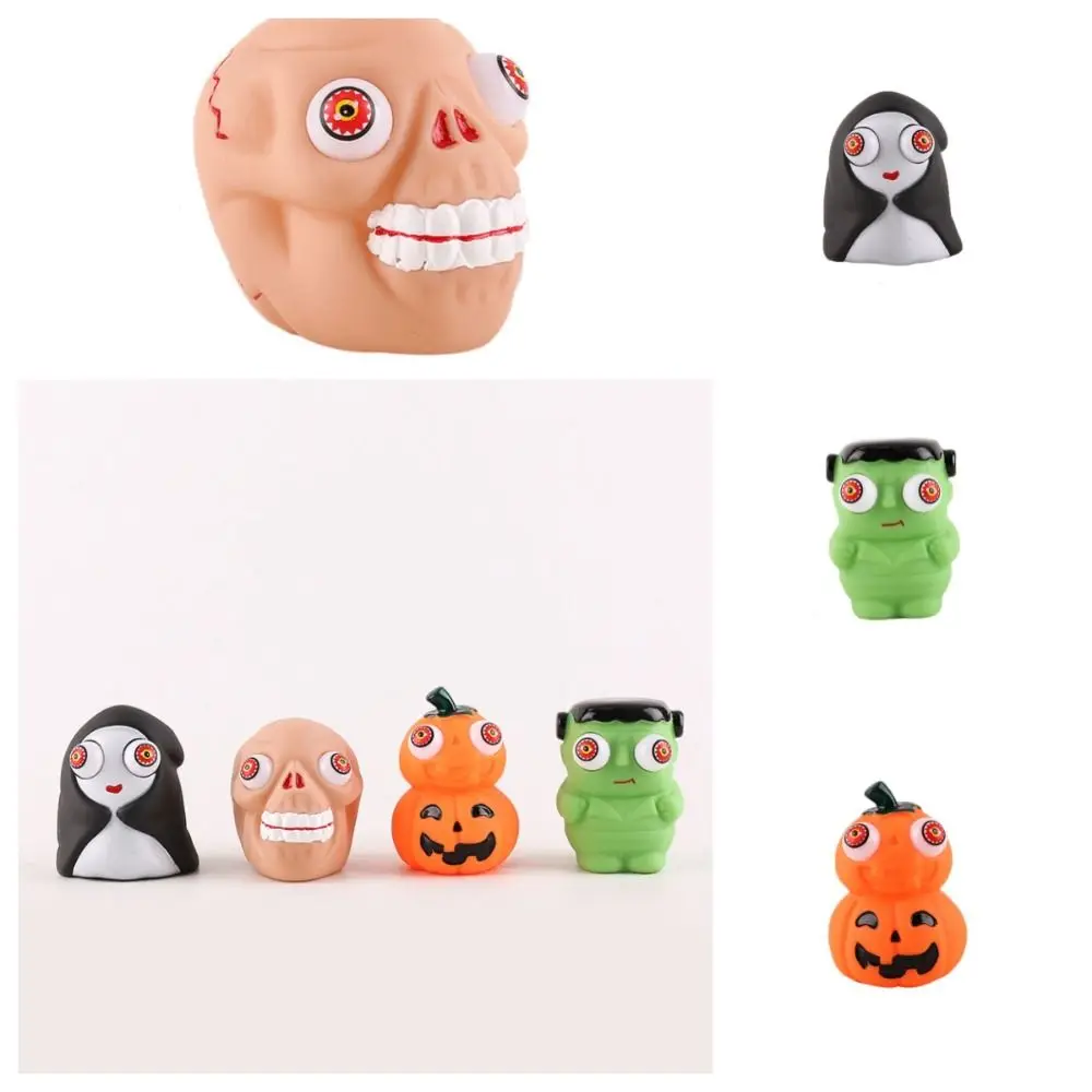 Sensory Toys Halloween Eye-popping Toy Relief Stress Slow Rebound Pumpkin Ghost Head Squeeze toy Flexible Material Animal