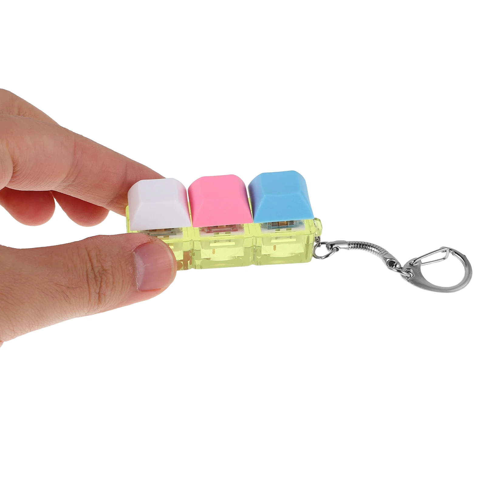 Teclado tampa transparente som nítido clicker fidget sensororial pingente chaveiro escritório casa viagem jogo quebra-cabeça