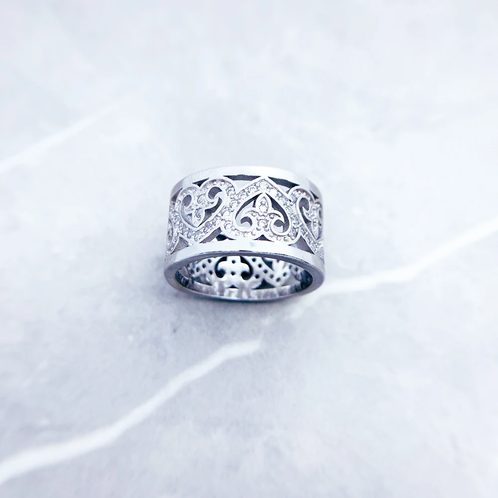 Arabesque Hearts Band Ring,Europe Style Glam Fashion Good Jewerly For Women New Gift In 925 Sterling Silver,Super Deals