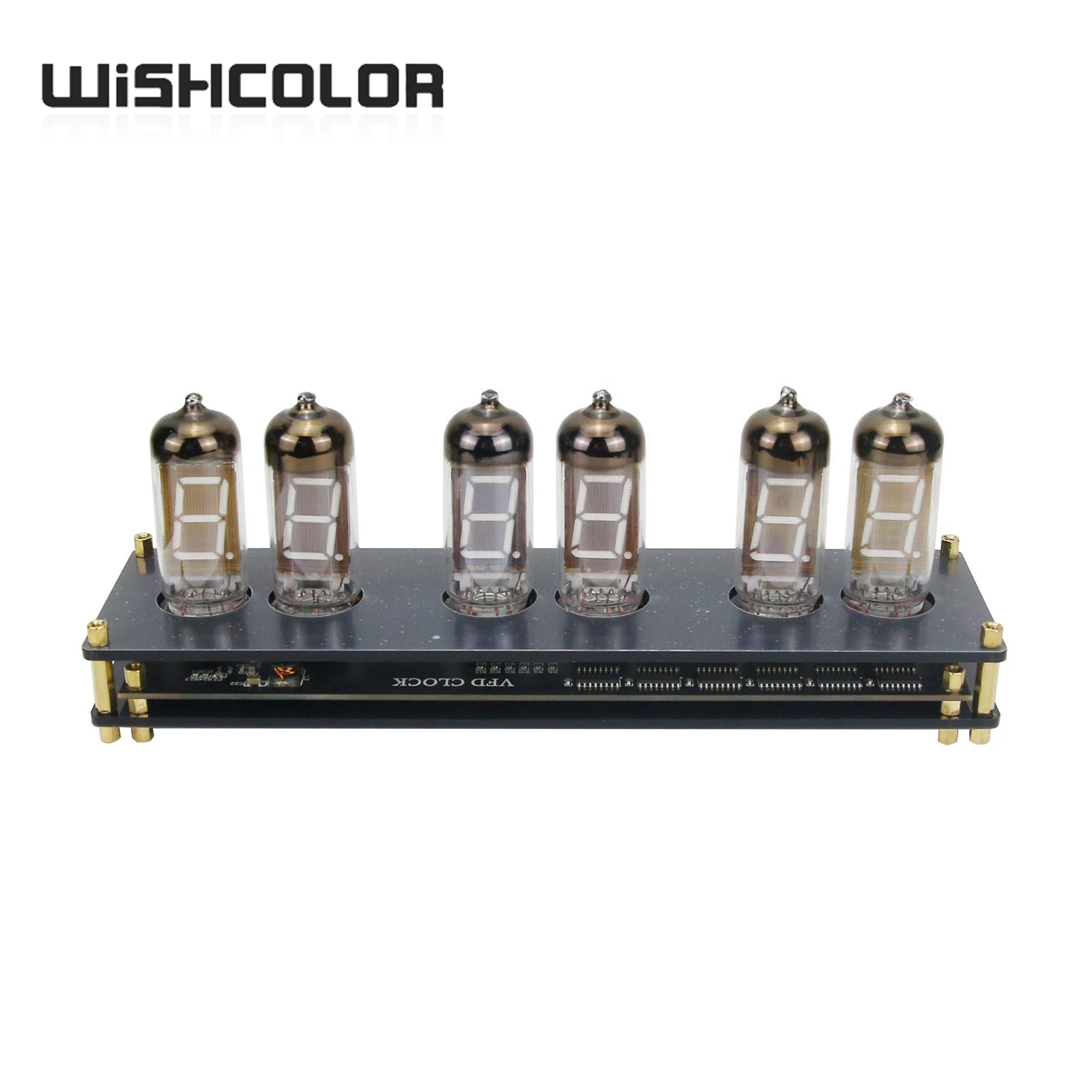 Wishcolor IV11 VFD Clock Fluorescent Nixie Tube Clock 6 Colors Light Display Time Date Temperature