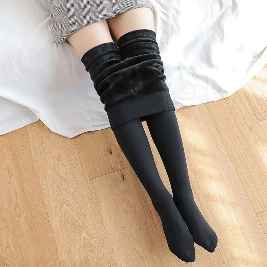 Thermal Stockings Woman Fleece Tights Sexy Winter Warm Pantyhose Translucent Slim Thicken Tights Elastic Velvet Pantyhose Female