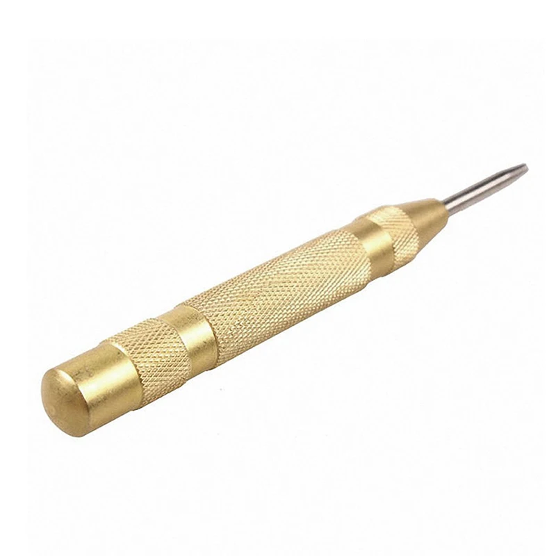 367D New 5'' Automatic Center Pin Punch Spring Loaded Marking Starting Hole Tool Gold