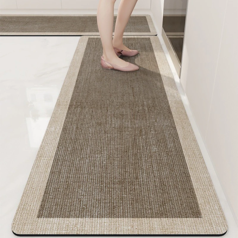 Kitchen Floor Mat Non-slip Oil-proof Waterproof Carpet Simplicity Solid Color Pattern Rug Long Size Home Decor Mats 양탄자