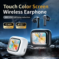TWS Earbuds ANC Active Noise Cancellation Earphone With Colorful Touch Control Screen Super Bass Premium Sound ENC Microphone