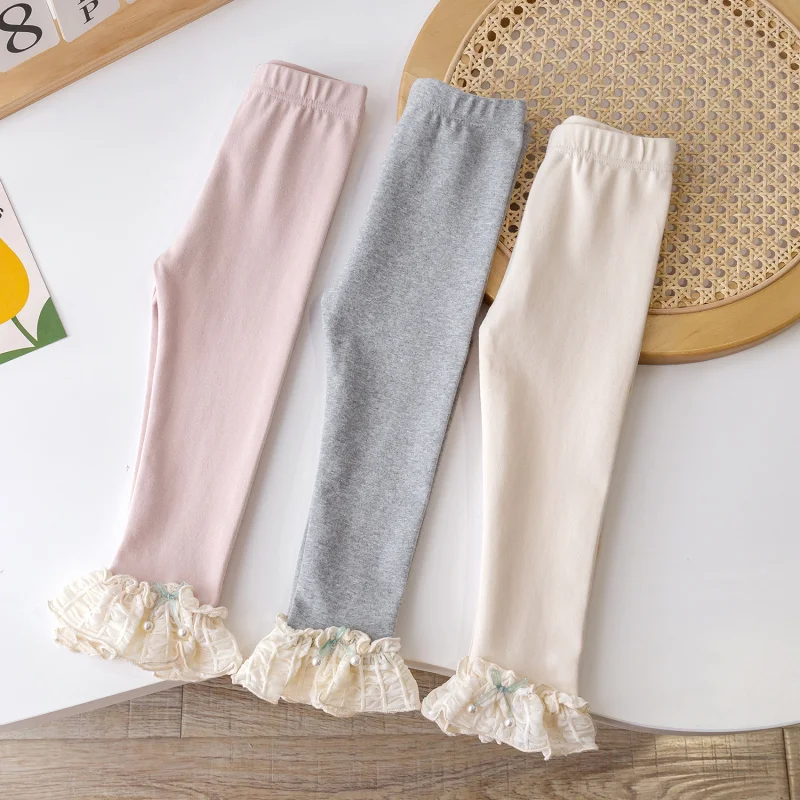 Kxkm-New Girls' Leggings Spring and Autumn Thin Children Outerwear Pants Children's Trousers Baby Fashionable Pants