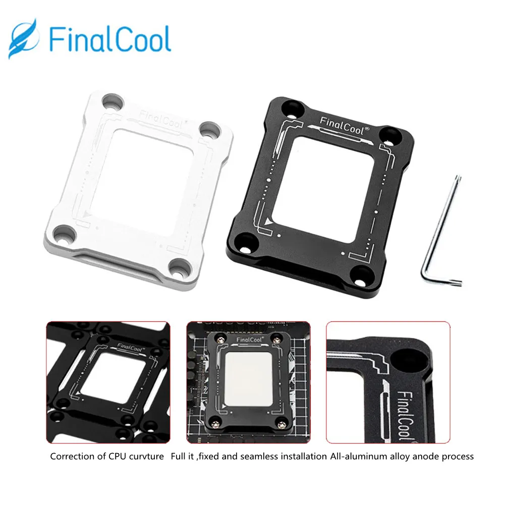 For FinalCool LGA1700-BCF Intel12 Generation CPU Bending Correction Fixing Buckle Anti-fall Aluminum Alloy Bracke with Wrench