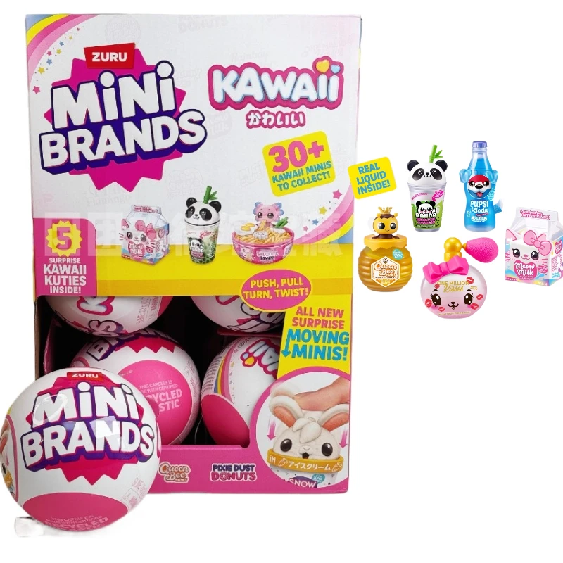 Nueva muñeca sorpresa ZURU MINI marcas KAWAII Kuties dentro del colector de la yema del dedo bolas sorpresa conjunto de juguetes regalos para niñas