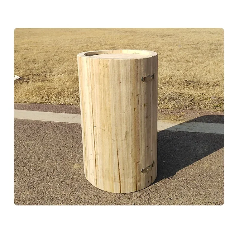 Wooden barrel soil culture beehive round barrel thickened log beehive standard box center soil culture box beehive