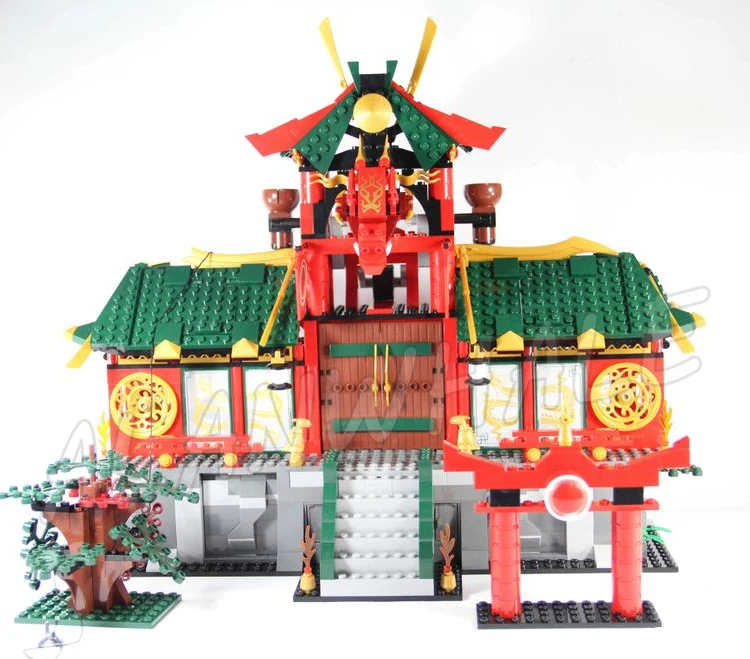 1223pcs Shinobi Battle for City Temple Huge Entrance doors Dragon Windows Glider 9797 Building Kits Toys Compatible With Bricks