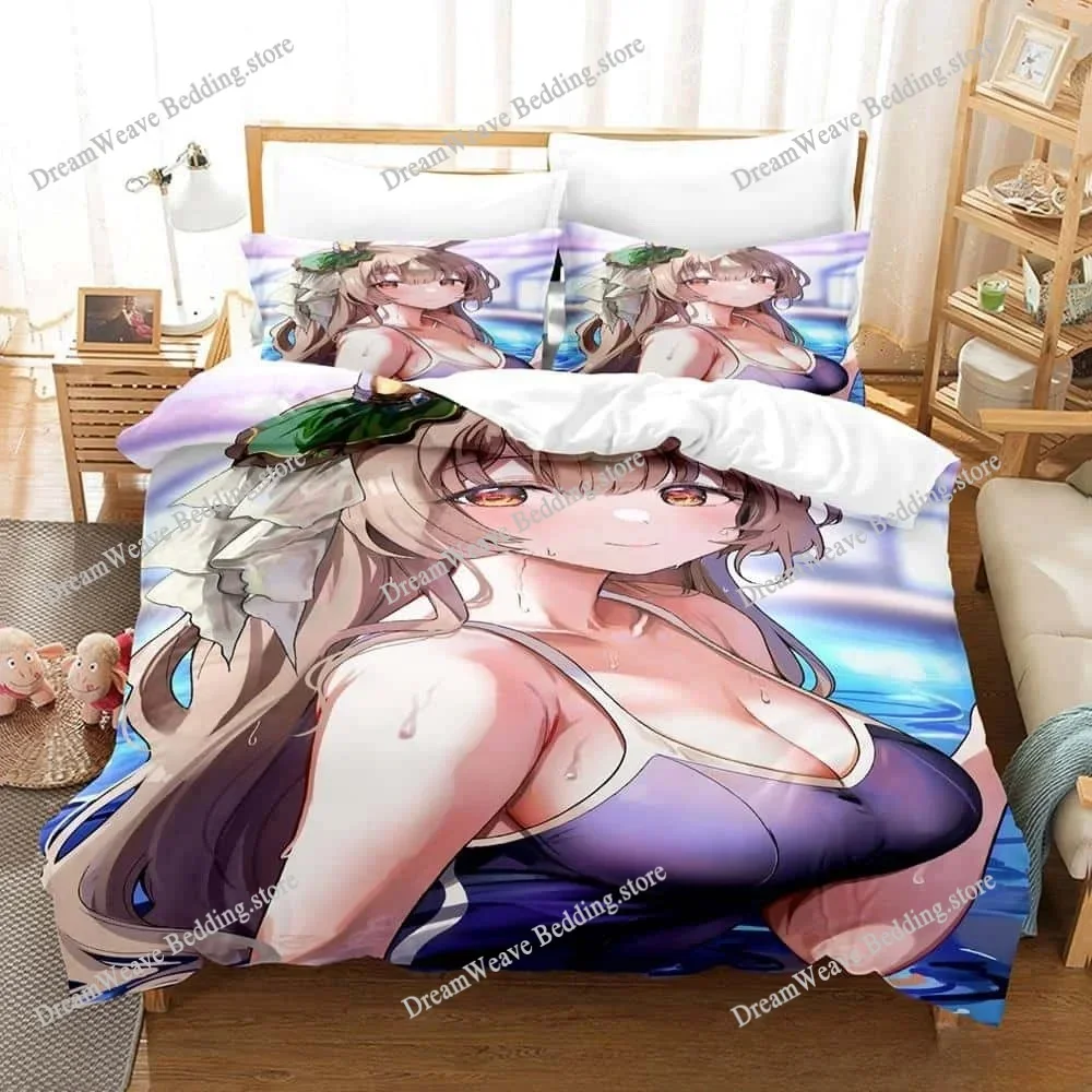Uma Musume Pretty Derby Bedding Set Cartoon Anime set Adult Kid Bedroom Duvet cover Sets 3D Print Kawaii Anime Luxury Gift963