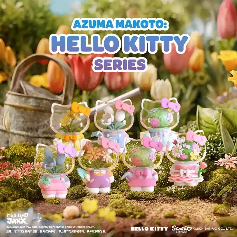 

New Sanrio Blind Box Kitty And Flowers Series Cute Blind Box Tulip Desktop Decoration Car Decoration Surprise Toy Gift For Girls