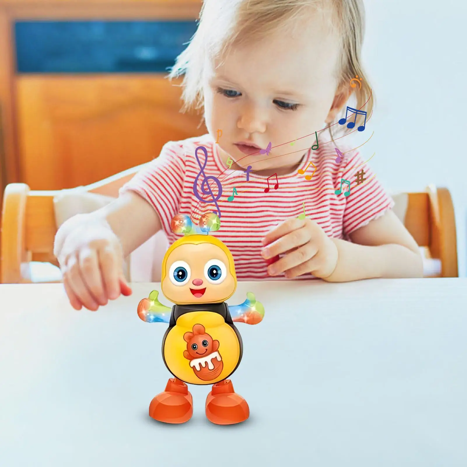 Electric Dancing Bee Electric Toys Musical Toys Interactive Toys Singing Animal with Lights & Music Cartoon Bee Educational Toys