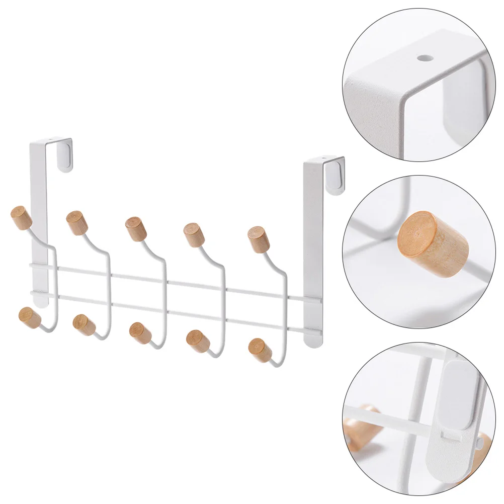 2 Pcs Wrought Iron Door Hooks Smooth Wood Anti Scratch Protects Doors Suitable 4 5cm Thickness Kitchen Bedroom Bathroom