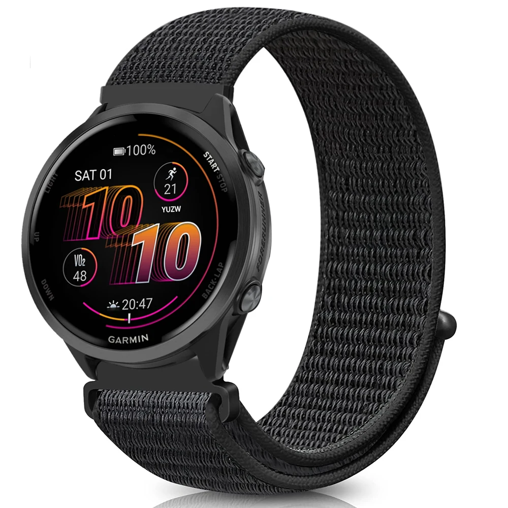 20mm 22mm Loop Band For Garmin Forerunner 570 42mm 47mm 265 255 245 165 Venu 3 Sq2 Plus Nylon Strap For Vivoactive 6 5 Bracelets