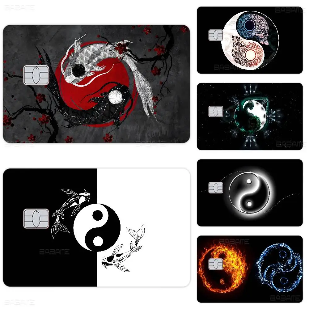 Chinese Tai Chi Bagua Yin Yang 2024 Anime Cartoon Skin Stickers Film Tape Case for Big Credit Debit Card Front Side
