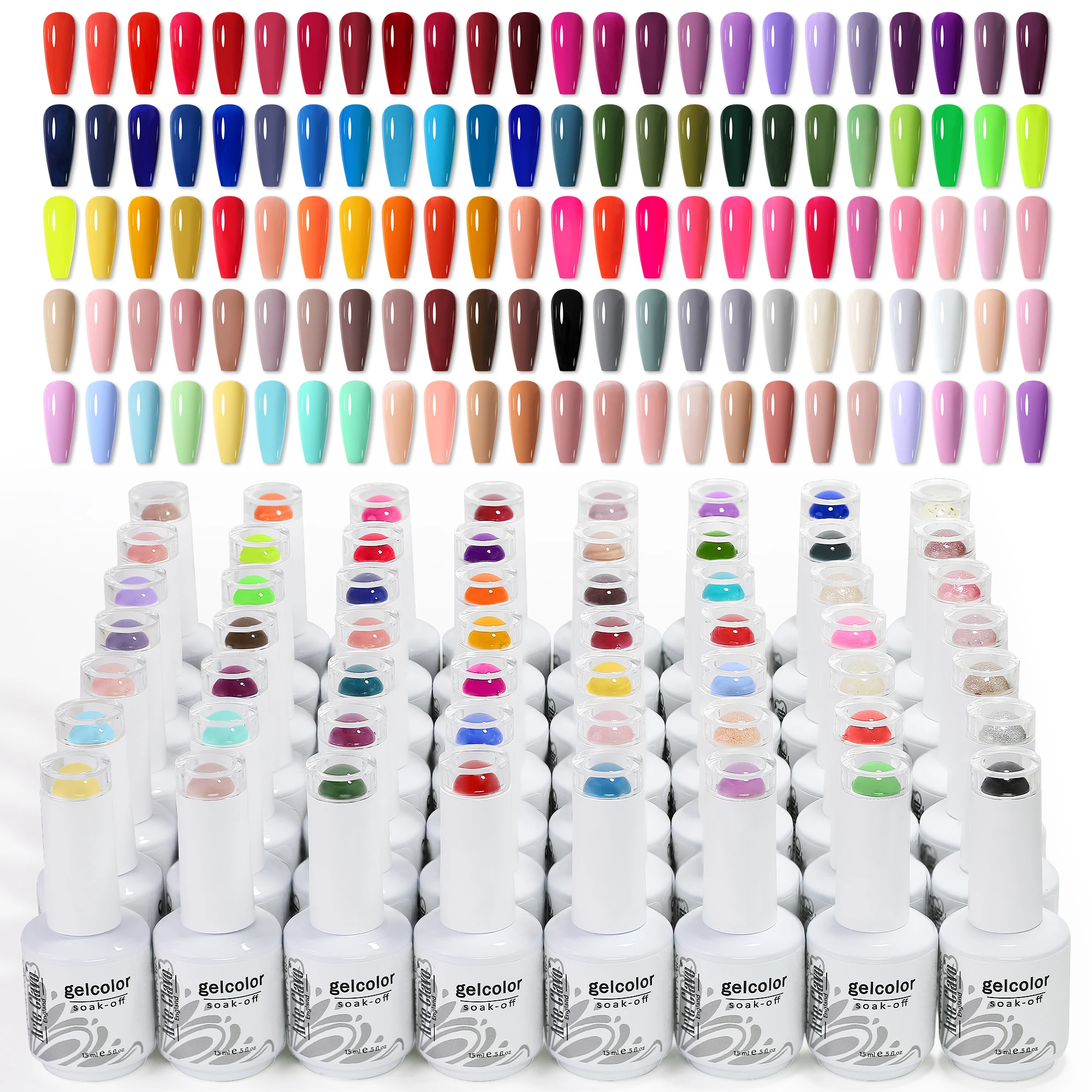 Arte Clavo 15 ml Gel-Nagellack, Nagelversorgung, Großhandel, Soak Off UV-LED-Gel-Lack, Nagelkunst, Glitzer-Nagellack, langlebiges Gel