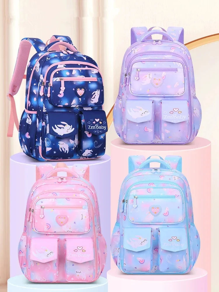 Orthopedic Primary School Bags for Girls Gradient Color Grades 1-3-6 Children Backpack Kids Rucksack Mochila Get Free Pendant