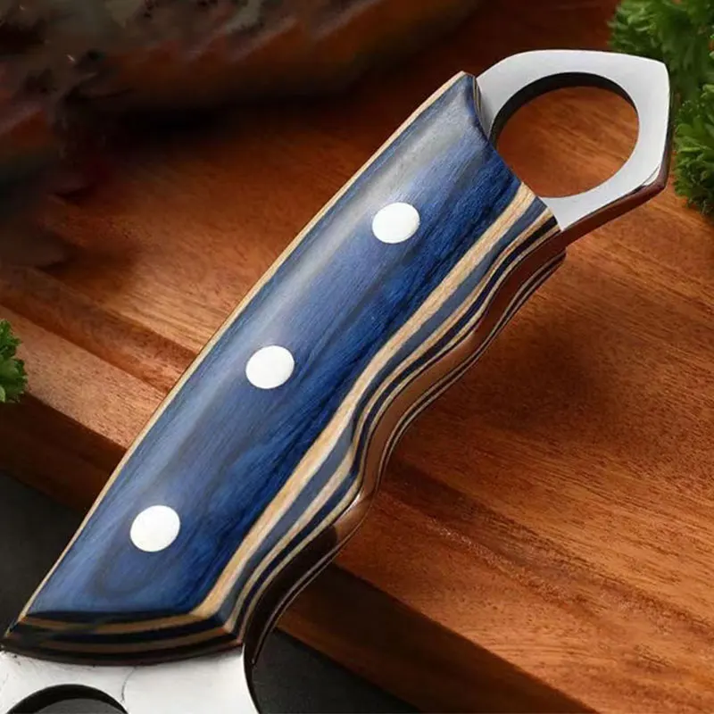 Butcher Knife Hand Forged Boning Knife with Sheath Stainless Steel Kitchen Chef Knife Mongolian Meat Cleaver Kitchen Supplies