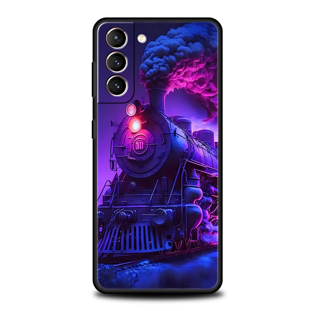 트레인 케이스 삼성 갤럭시 S24 S23 S22 S20 S21 FE 울트라 S10 S10E S9 S8 플러스 5G 실리콘 충격 방지 휴대폰 커버, Capas 가방 TPU