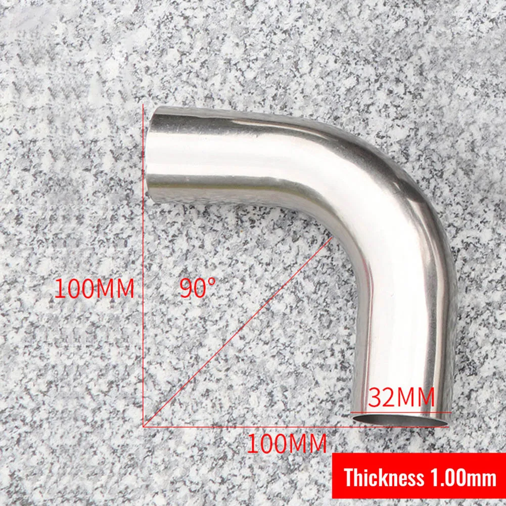 1pc 32/38/51MM Stainless Steel Thin Pipe Exhaust Pipe Elbow 90 Degree Mandrel Elbow Fittings CNC Metalworking Supplies Tools