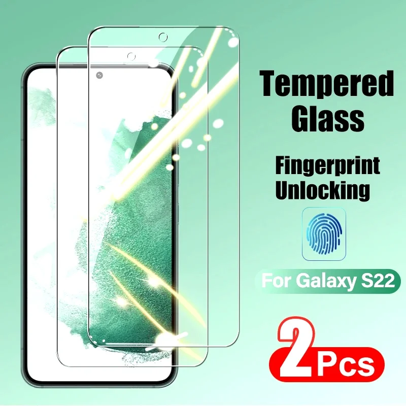 2PCS Tempered Glass For Samsung Galaxy S21 S22 S23 Plus S24 FE S25 S26 Ultra S25edge Screen Protector Fingerprint Unlocking