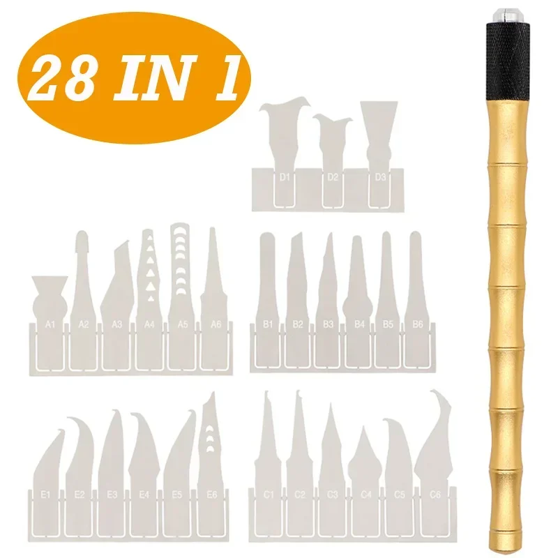 28 IN 1 Mobile Phone Disassemble Pry Knife CPU IC Glue Remover Knife Engraving Knives iPhone Laptop Repair Tool Kit Hand Tools